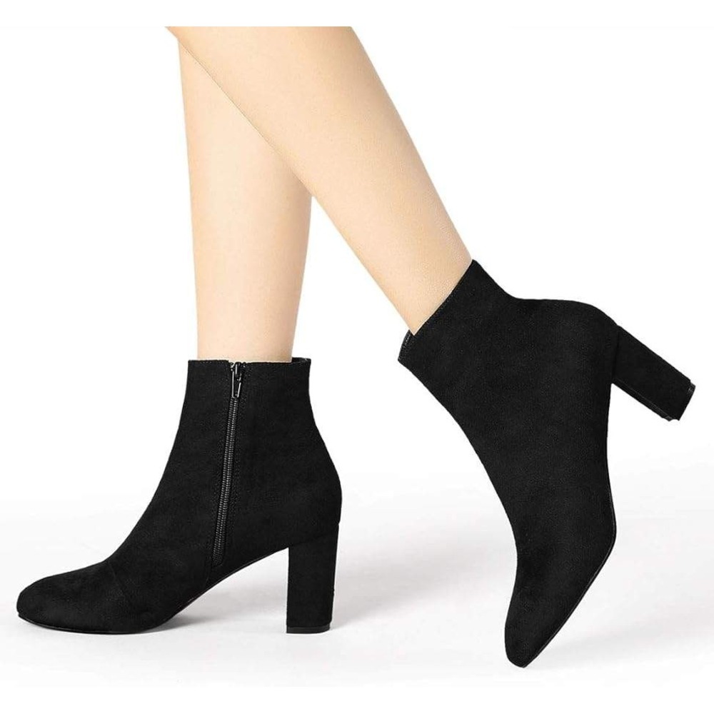 Allegra K Ankle Booties Block Heel Pointed Toe Casual Party Shoes Size 7 NWOT